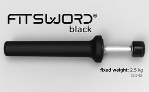 Black FITSWORD: HEAVY WEIGHTED TRAINING SWORD - 2.5 KG (5.6 lb) gets heavy in your hands after few moves. Gladiator spent part of their training using weapons heavier than the ones used in combat, with the purpose of getting stronger and ready for battle