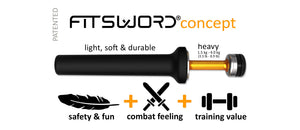 FITSWORD concept, HEAVY WEIGHTED TRAINING SWORDS, fitness training with swords, safe training swords, waster training swords. We inverted the physics usually applied to any offensive, work or sport tool